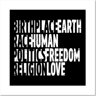 Earth Human Freedom Love' Political Posters and Art